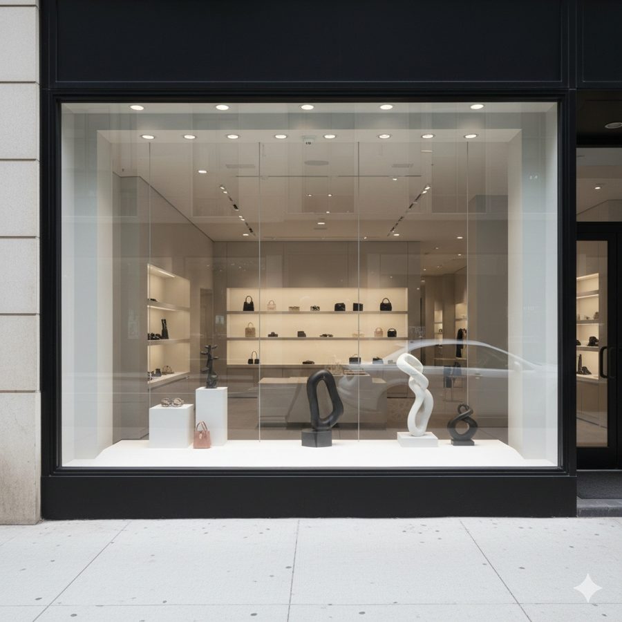 Vitrine comercial de vidro